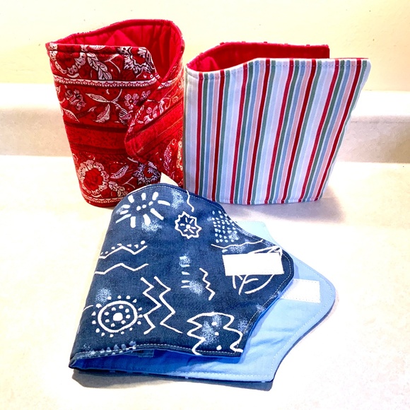 French Press Coffee Cosy Blue & White Print - Picture 2 of 4